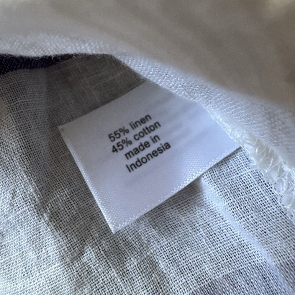 Lane Bryant linen blend long sleeve pin tuck tunic top 18/20 White Purple Stripe - Picture 5 of 6